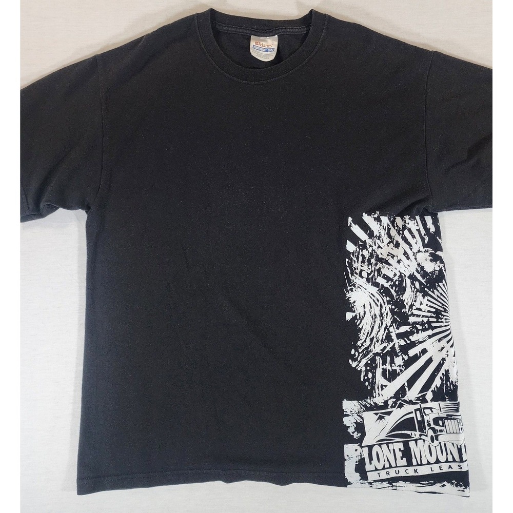 VTG Y2k Lone Mountain Truck‎ Leasing Graphic XL T Shirt Hanes Heavyweight 50/50